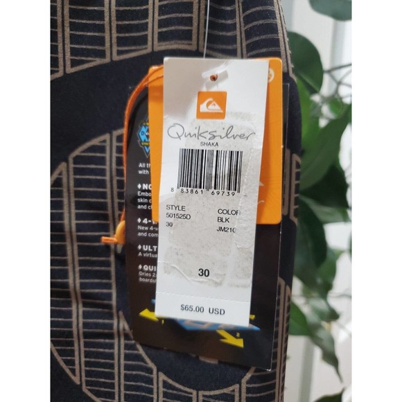 Quicksilver Men Beige & Black Polyester Pull On Stretch Swimwear Shorts Size 32 - Picture 6 of 15